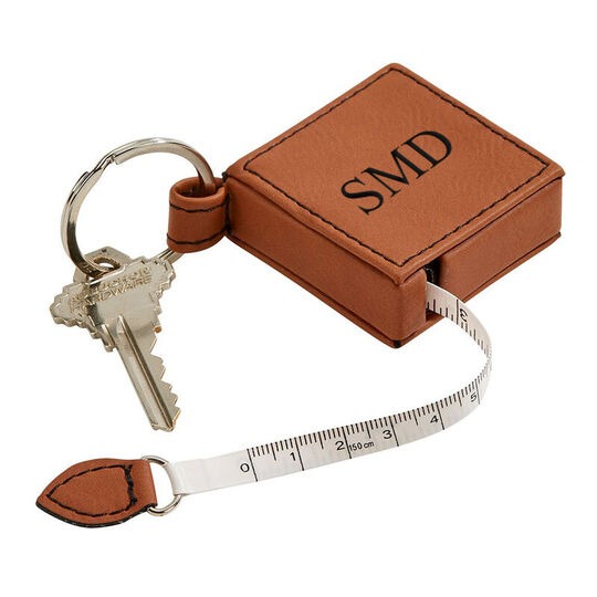Personalized Caramel Leatherette Tape Measure